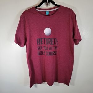 I'm Retired T Shirt Golf Themed Mens Large Burgundy